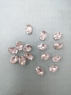 Пришивные стразы в цапах ,стекло №01,овал,10*14мм.цена за 3 шт