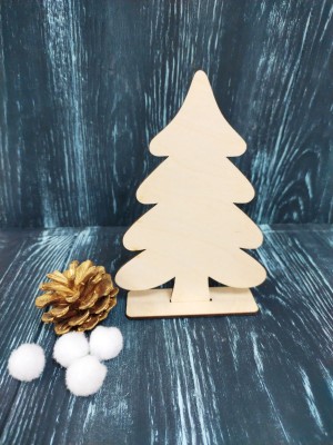 Елочка на подставке (фанера 3мм) 15*10 см Елочка на подставке (фанера 3мм) 15*10 см