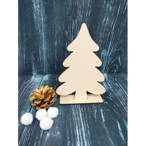 Елочка на подставке (фанера 3мм) 15*10 см