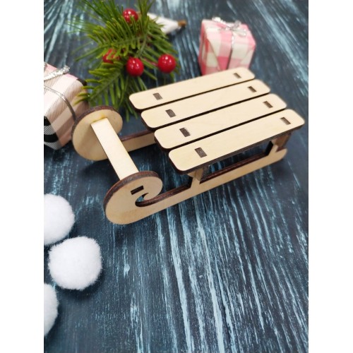 Заготовка-Санки маленькие Размер 9.5*4.5*3см