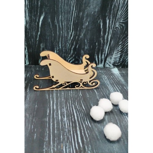 Заготовка-Санки фигурные размер 11.5*5.5см