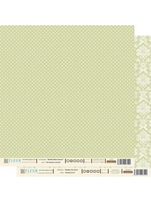 Бумага Серия "Шебби Шик Базовая"-Весенний зелёный,двухсторонняя,цена за 1 лист