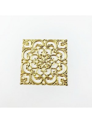 Декоративный элемент,филигрань,квадрат,цв-золото. 40 мм,цена за 2 шт
