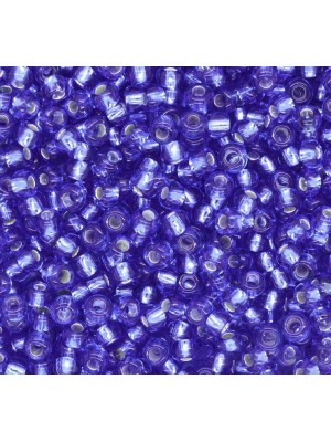 Чешский бисер, ,5 грамм, цв-10/0 37030 синий серебряная линия внутри