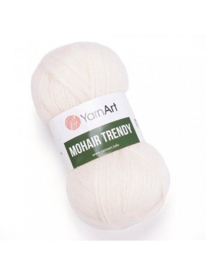 Пряжа Ярнарт Мохер Тренди (Yarnart Mohair Trendy) цвет  1003 - МОЛОЧНЫЙ
