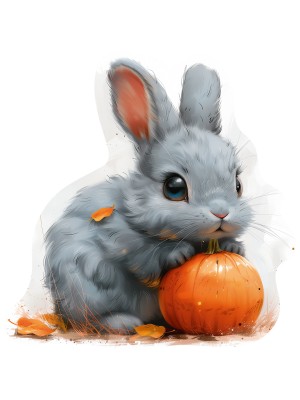  Пазл фигурный деревянный "Кролик и тыковка" 162 элемент.