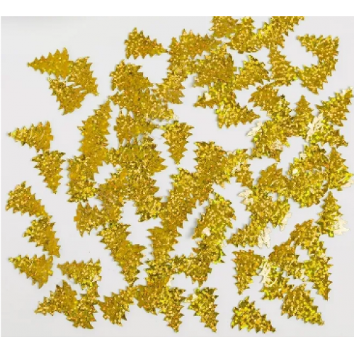 Пайетки елочки,цв-золото-голограмма,2,2*1,6 см ,10 гр