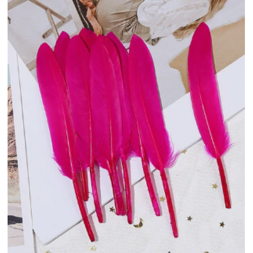 Перья декоративные,цв-малиновый,размер 10-13см,цена за 50 шт