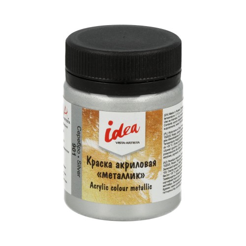 Краска акриловая "VISTA-ARTISTA" idea для декора металлик  50 мл 901 Серебро (Silver)