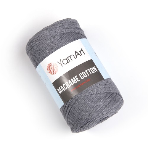 Хлопковый шнур Ярнарт Макраме Коттон (Yarnart Macrame Cotton) цвет 774-темно-серый меланж