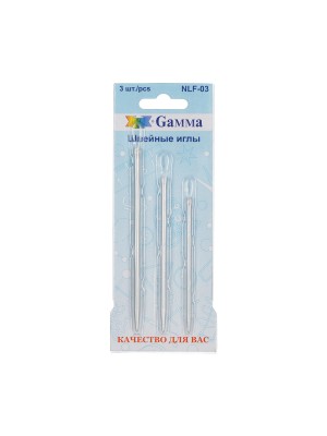 Иглы для шитья ручные   для вязаных изделий 3 шт. в блистере ассорти (8, 9.2, 10.9 см), со спец. покрытием