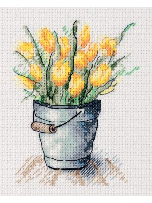  набор для вышивания "Klart" "Букет тюльпанов" 11.5 х 14 см