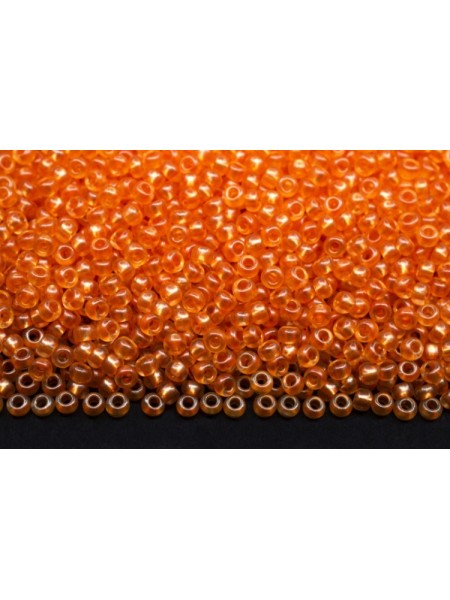 Чешский бисер 10/0 ,5 грамм, цв-оранжевый, жемчужная линия внутри