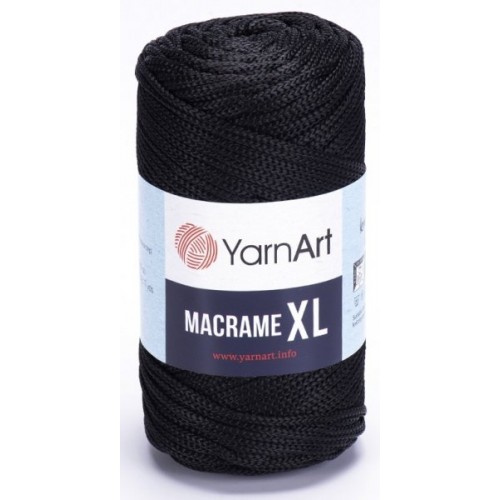 Шнур Yarnart Macrame XL,100% полиэстер, 250 гр-130м,цвет 148-черный
