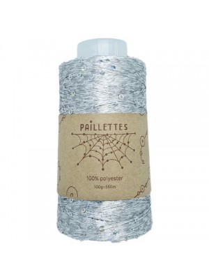 PAILLETTES 100 ГР WOOL SEA 008 - СЕРЕБРИСТЫЙ