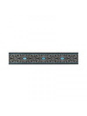 Лента полиэстер-жаккард, 16 мм,цв-черный/голубой, цена за 1 метр