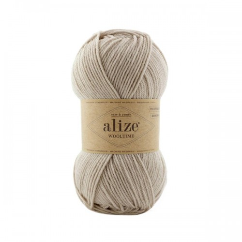  Пряжа Alize Wooltime (Вултайм), 100 гр-200 метров, цв-бежевый меланж