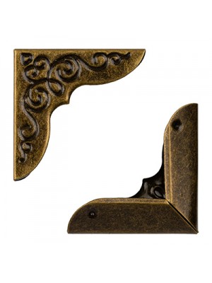  Уголки для альбомов 42.5 х 30 х 7 мм  2 шт. под античную бронзу