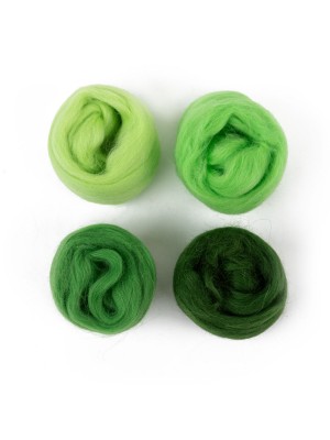 "Шерсть для валяния"набор 100% мериносовая шерсть 4 х 10 г ассорти № 7