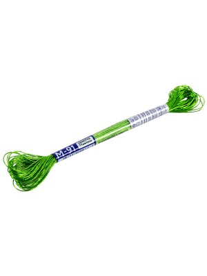 Нитки для вышивания "Gamma" мулине металлик 100% полиэстер 11 м салатовый