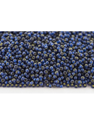 Чешский бисер   10/0 ,5 грамм, цв-67100,матовый темно-синий, серебряная линия внутри