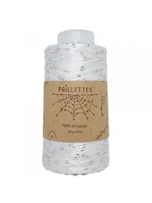 PAILLETTES 100 ГР WOOL SEA 1000 - БЕЛЫЙ КРИСТАЛЛ