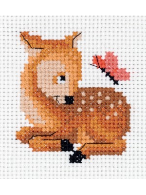  набор для вышивания "Klart" "Оленёнок с бабочкой" 9.5 х 10.5 см