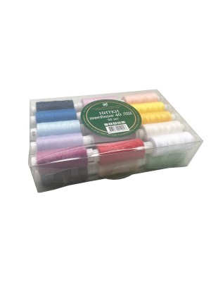 Набор Швейные нитки (армированные) 40 ЛШ 200 м АССОРТИ 30 шт в пластик. коробке