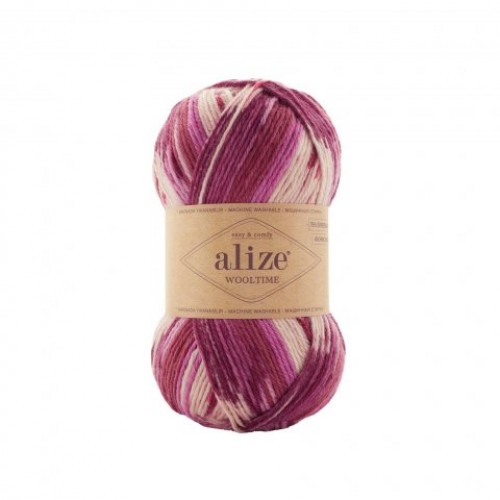  Пряжа Alize Wooltime (Вултайм), 100 гр-200 метров, цв- принт 11020