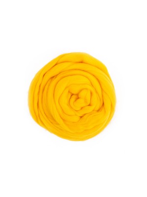 "Шерсть для валяния" 100% полутонкая шерсть 50 г №0591 желтый