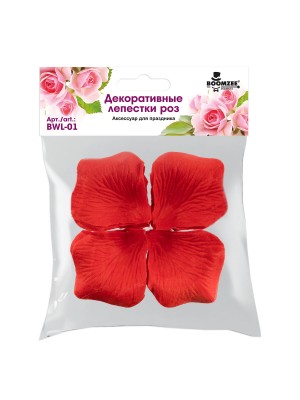 Декоративные элементы  лепестки роз 100 шт. №04 красный