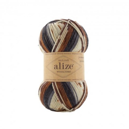  Пряжа Alize Wooltime (Вултайм), 100 гр-200 метров, цв- принт 11024