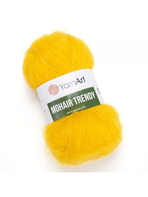 Пряжа Ярнарт Мохер Тренди (Yarnart Mohair Trendy) цвет 136 желтый 