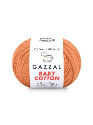 Gazzal Baby Cotton, 50 гр- 165 м,цв- темный персик №3465