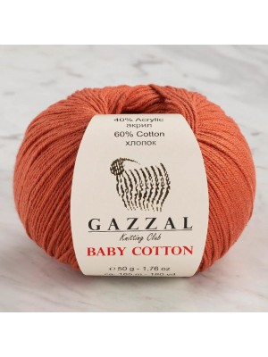 Gazzal Baby Cotton, 50 гр- 165 м, цв- ,терракота №3454