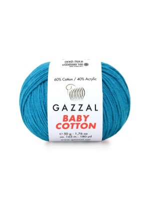 Gazzal Baby Cotton, 50 гр- 165 м, цв- ,темно-бирюзовый №3428