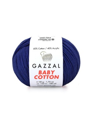 Gazzal Baby Cotton, 50 гр- 165 м, цв- темно-синий №3438
