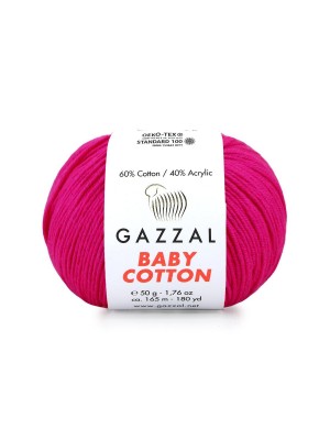 Gazzal Baby Cotton, 50 гр- 165 м, цв- ,малиновый №3461