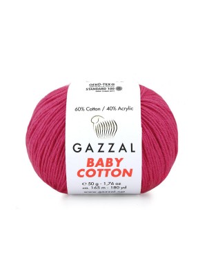 Gazzal Baby Cotton, 50 гр- 165 м, цв- ,малина №3415