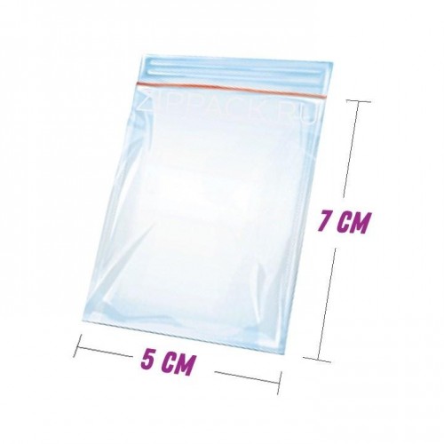 ZIP ПАКЕТ 5*7 см с замком zip-lock (100 шт)