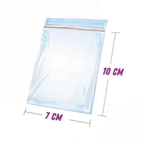ZIP ПАКЕТ 7*10 см с замком zip-lock (50 шт)