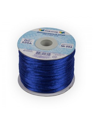 Атласный шнур,2 мм. №094 синий, цена за 1 метр