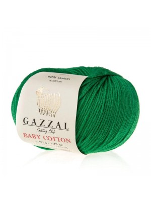Gazzal Baby Cotton, 50 гр- 165 м, цв- ,изумруд №3456