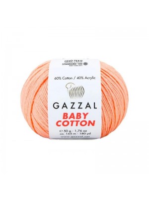 Gazzal Baby Cotton, 50 гр- 165 м, цв- ,персик №3412
