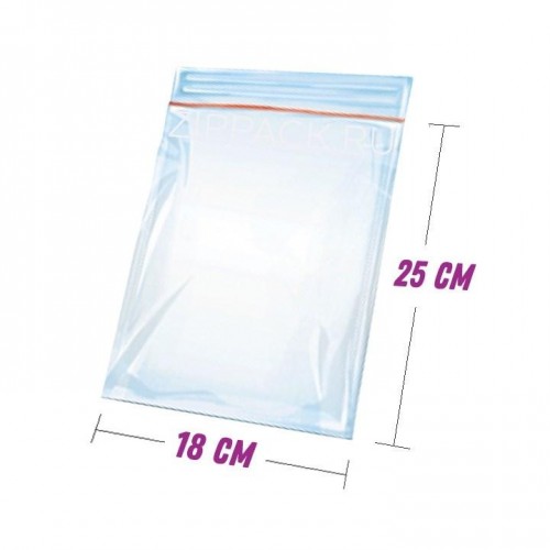 ZIP ПАКЕТ 18*25 см с замком zip-lock (10 шт)