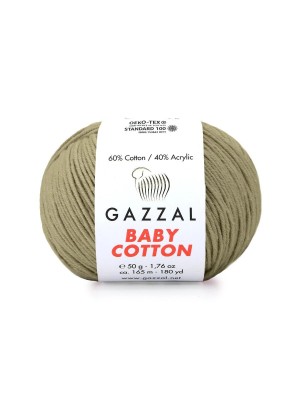 Gazzal Baby Cotton, 50 гр- 165 м, цв- мокрый песок №3464