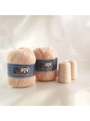 ПРЯЖА НОРКА ДЛИННОВОРСОВАЯ (LONG MINK WOOL) 44 КРЕМОВЫЙ