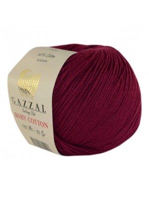 Gazzal Baby Cotton, 50 гр- 165 м, цв-винный № 3442