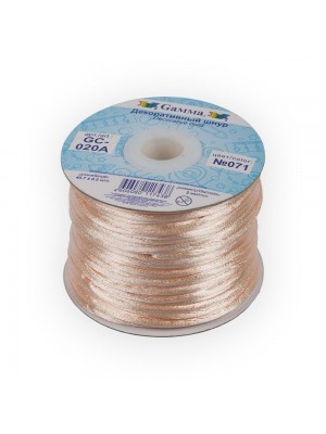 Атласный шнур,2 мм. №071 св.кремовый, цена за 1 метр