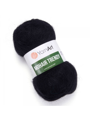 Пряжа Ярнарт Мохер Тренди (Yarnart Mohair Trendy) цвет 102 черный